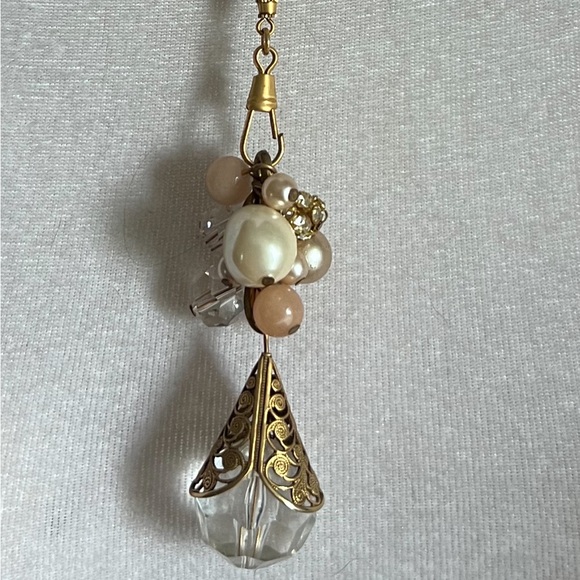 Bauble charm necklace pearl crystal - Picture 3 of 4